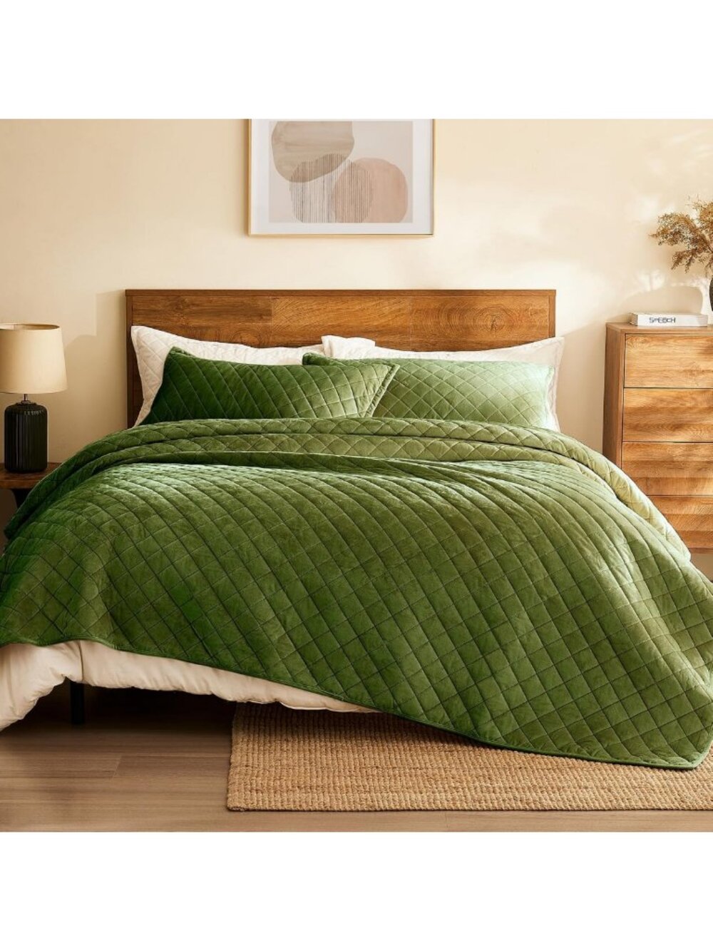 Luxury Velvet King Quilt Set - 3-Piece Reversible Bedding, Lightweight Bedspread
